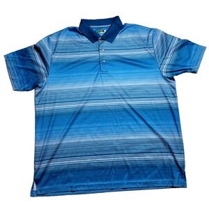 BEN HOGAN PERFORMANCE POLO SHIRT ADULT‎ BLUE STRIPED GOLFER GOLF MENS 3XL 3EG
